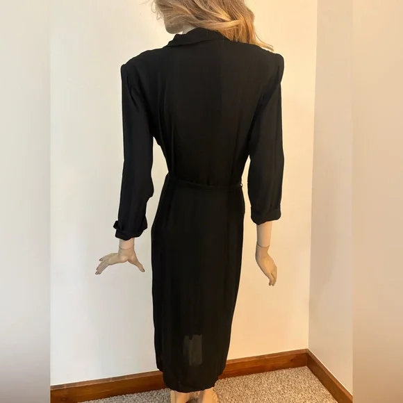 The Perfect Vintage 1940s 50s Little Black Dress VOLUP - Picture 6 of 14